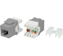 Вставка Keystone Jack RJ-45 (8P8C) Hyperline KJ8-8P8C-C5e-180-GY категория 5e, тип 180 градусов, серая 432635