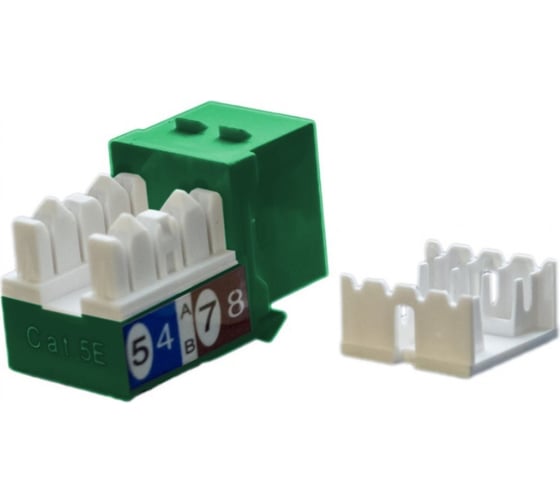 Вставка Keystone Jack RJ-45 (8P8C) Hyperline KJ9-8P8C-C5e-90-GN категория 5e, зеленая 432652 1