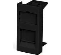 Вставка 45x22,5 (аналог Mosaic) для 1 модуля формата Keystone Hyperline Jack SIP2-1K-M45-22.5-BK со шторкой, черная 490204