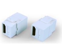 Вставка формата Keystone Jack с проходным адаптером HDMI 2.0 (Type A) Hyperline KJ1-HDMI-AL18-WH long body (29.7 мм), ROHS, белая 247094