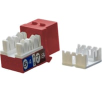 Вставка Keystone Jack RJ-45(8P8C) Hyperline KJ9-8P8C-C5e-90-RD категория 5e, красная 432655