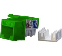 Вставка Keystone Jack RJ-45(8P8C) Hyperline KJ9-8P8C-C6-90-GN категория 6, зеленая 432658