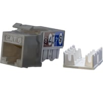 Вставка Keystone Jack RJ-45(8P8C) Hyperline KJ9-8P8C-C6-90-GY категория 6, серая 432659