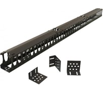 Вертикальный кабельный организатор 47U для шкафов TTR, TTB, стоек ORK2A, ORL1 Hyperline CMF-OTR-47U-89x106-C-RAL9005 ширина 89мм, высота пальцев 106мм с крышками и кронштейнами, черный 497376