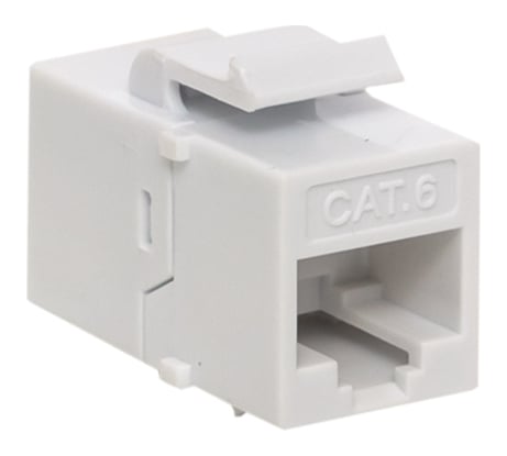 Проходной адаптер EKF TERACOM PRO Cat.6 неэкранированный RJ45-RJ45 тип Keystone белый TRP-INLC-KSTN-6UTP-WH