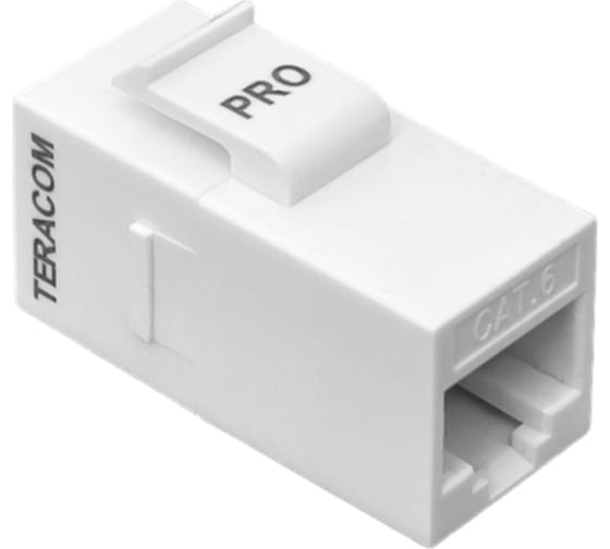 Проходной адаптер EKF TERACOM PRO Cat.6 неэкранированный RJ45-RJ45 тип Keystone белый TRP-INLC-KSTN-6UTP-WH