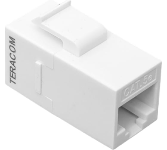 Проходной неэкранированный адаптер EKF TERACOM Cat.5E, RJ45-RJ45, тип Keystone, белый TRC-INLC-KSTN-5EUTP-WH