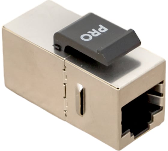 Проходной экранированный адаптер EKF TERACOM PRO Cat.6, RJ45-RJ45, тип Keystone TRP-INLC-KSTN-6FTP