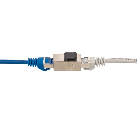 Проходной экранированный адаптер EKF TERACOM PRO Cat.6, RJ45-RJ45, тип Keystone TRP-INLC-KSTN-6FTP