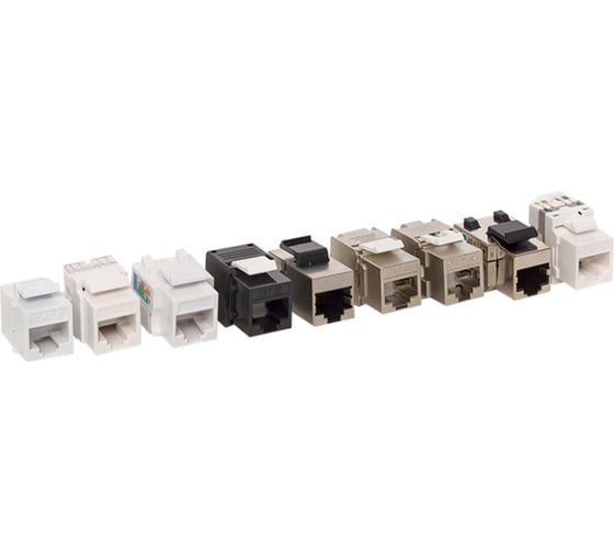 Проходной экранированный адаптер EKF TERACOM PRO Cat.6, RJ45-RJ45, тип Keystone TRP-INLC-KSTN-6FTP