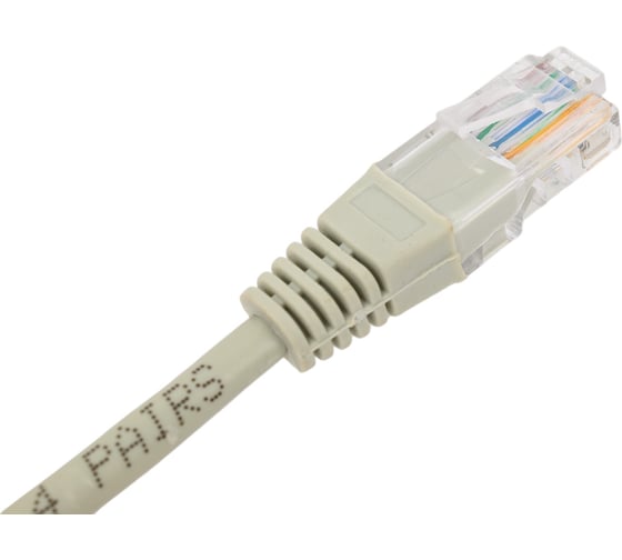 Патч-корд кабель Filum u/utp 5e кат, 0,5м 26awg(7x0,16 мм), чистая медь, pvc, серый FL-U5-C-0,5M