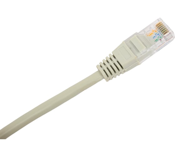 Патч-корд кабель Filum u/utp 5e кат, 0,5м 26awg(7x0,16 мм), чистая медь, pvc, серый FL-U5-C-0,5M