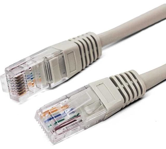 Патч-корд кабель Filum u/utp 5e кат, 2м 26awg(7x0,16 мм), омедненный алюминий (cca), pvc, серый FL-U5-2M