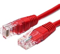 Патч-корд кабель Filum u/utp 5e кат, 10м 26awg(7x0,16 мм), омедненный алюминий (cca), pvc, красный FL-U5-10M-R