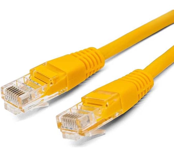 Патч-корд кабель Filum u/utp 5e кат, 0,25м 26awg(7x0,16 мм), чистая медь, pvc, жёлтый FL-U5-C-0,25M-Y