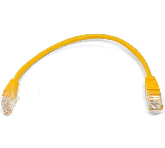 Патч-корд кабель Filum u/utp 5e кат, 0,25м 26awg(7x0,16 мм), чистая медь, pvc, жёлтый FL-U5-C-0,25M-Y