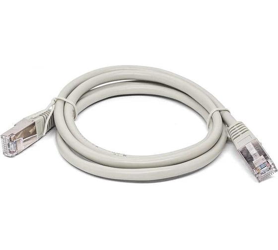 Патч-корд кабель Filum f/utp 5e кат, 2м 26awg(7x0,16 мм), омедненный алюминий (cca), pvc, серый FL-F5-2M