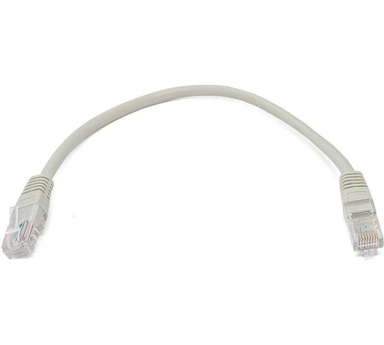 Патч-корд кабель Filum u/utp 5e кат, 0,25м 26awg(7x0,16 мм), чистая медь, pvc, серый FL-U5-C-0,25M