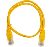 Патч-корд кабель Filum u/utp 5e кат, 0,5м 26awg(7x0,16 мм), чистая медь, pvc, жёлтый FL-U5-C-0,5M-Y
