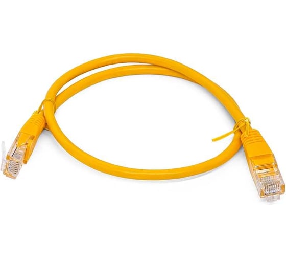 Патч-корд кабель Filum u/utp 5e кат, 0,5м 26awg(7x0,16 мм), чистая медь, pvc, жёлтый FL-U5-C-0,5M-Y