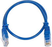 Патч-корд кабель Filum u/utp 5e кат, 0,5м 26awg(7x0,16 мм), омедненный алюминий (cca), pvc, синий FL-U5-0,5M-BL