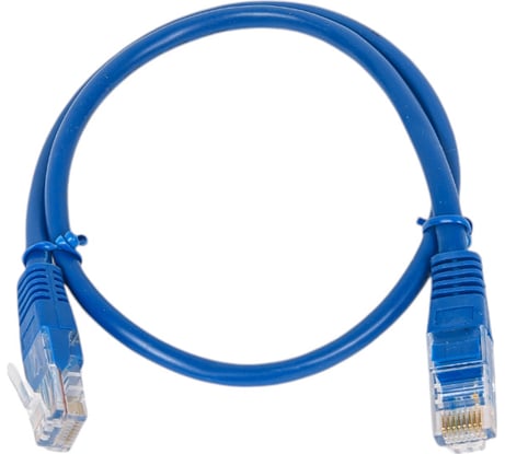 Патч-корд кабель Filum u/utp 5e кат, 0,5м 26awg(7x0,16 мм), омедненный алюминий (cca), pvc, синий FL-U5-0,5M-BL