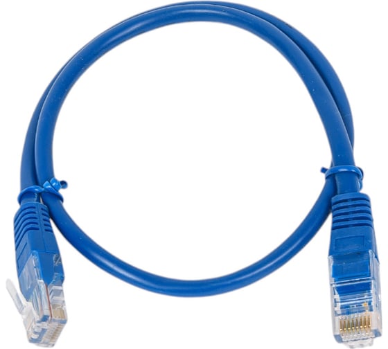 Патч-корд кабель Filum u/utp 5e кат, 0,5м 26awg(7x0,16 мм), омедненный алюминий (cca), pvc, синий FL-U5-0,5M-BL