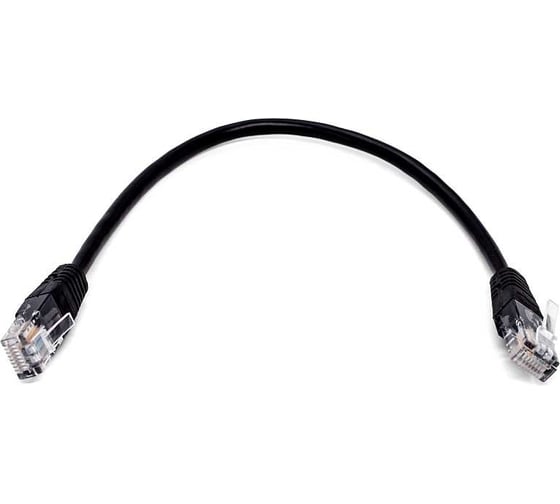 Патч-корд кабель Filum u/utp 5e кат, 0,25м 26awg(7x0,16 мм), омедненный алюминий (cca), pvc, чёрный FL-U5-0,25M-BK