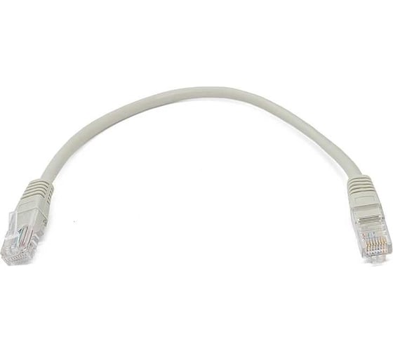Патч-корд кабель Filum u/utp 5e кат, 0,25м 26awg(7x0,16 мм), омедненный алюминий (cca), pvc, серый FL-U5-0,25M