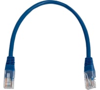 Патч-корд кабель Filum u/utp 5e кат, 0,25м 26awg(7x0,16 мм), чистая медь, pvc, синий FL-U5-C-0,25M-BL