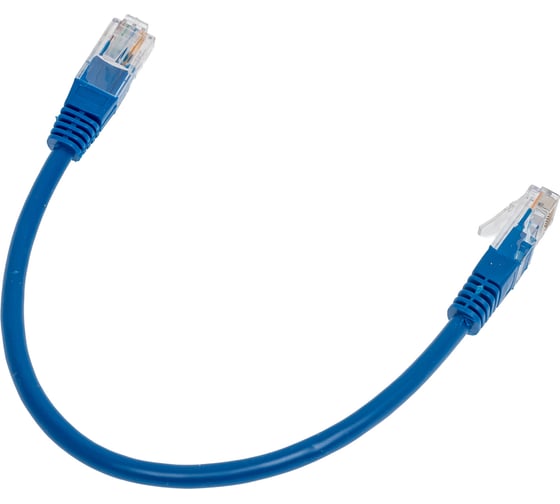 Патч-корд кабель Filum u/utp 5e кат, 0,25м 26awg(7x0,16 мм), чистая медь, pvc, синий FL-U5-C-0,25M-BL