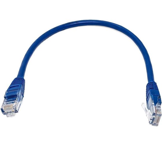 Патч-корд кабель Filum u/utp 5e кат, 0,25м 26awg(7x0,16 мм), омедненный алюминий (cca), pvc, синий FL-U5-0,25M-BL
