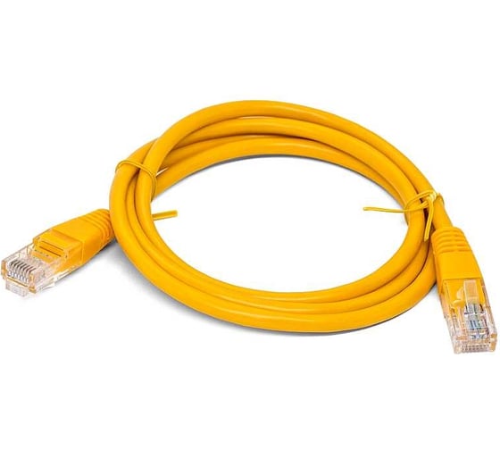 Патч-корд кабель Filum u/utp 5e кат, 2м 26awg(7x0,16 мм), омедненный алюминий (cca), pvc, жёлтый FL-U5-2M-Y