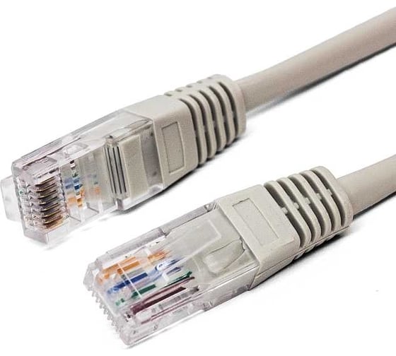 Патч-корд кабель Filum u/utp 5e кат, 1м 26awg(7x0,16 мм), чистая медь, pvc, серый FL-U5-C-1M 1