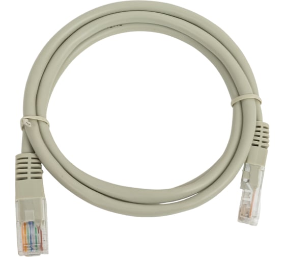 Патч-корд кабель Filum u/utp 5e кат, 1м 26awg(7x0,16 мм), чистая медь, pvc, серый FL-U5-C-1M 1