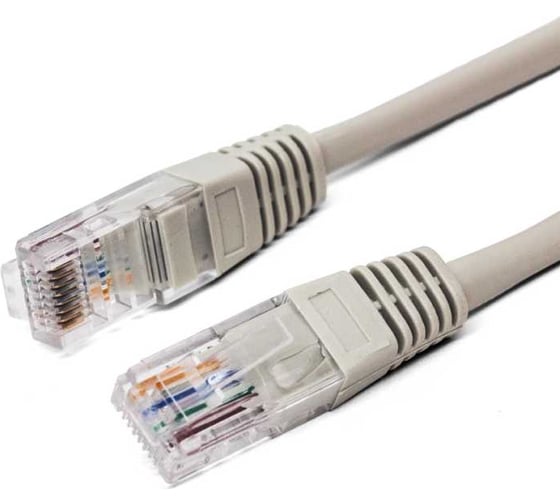 Кабель патч-корд U/UTP 5e кат. 1м FL-U5-C-1M 26AWG(7x0.16 мм), чистая медь, PVC, серый Filum 00-00872992