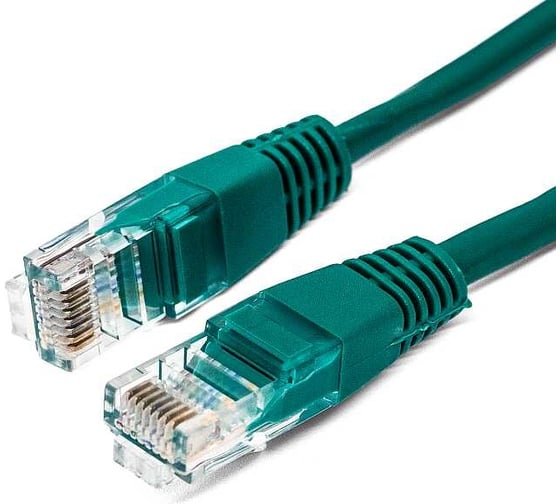 Патч-корд кабель Filum u/utp 5e кат, 2м 26awg(7x0,16 мм), омедненный алюминий (cca), pvc, зелёный FL-U5-2M-G