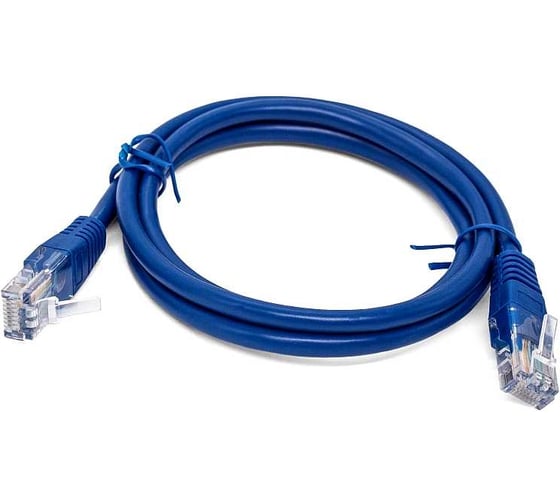 Патч-корд кабель Filum u/utp 5e кат, 2м 26awg(7x0,16 мм), чистая медь, pvc, синий FL-U5-C-2M-BL
