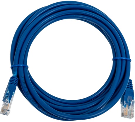 Патч-корд кабель Filum u/utp 5e кат, 3м 26awg(7x0,16 мм), омедненный алюминий (cca), pvc, синий FL-U5-3M-BL