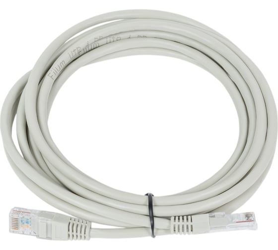 Патч-корд кабель Filum u/utp 5e кат, 3м 26awg(7x0,16 мм), омедненный алюминий (cca), pvc, серый FL-U5-3M