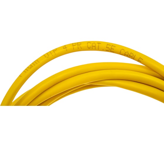Патч-корд кабель Filum u/utp 5e кат, 3м 26awg(7x0,16 мм), омедненный алюминий (cca), pvc, жёлтый FL-U5-3M-Y