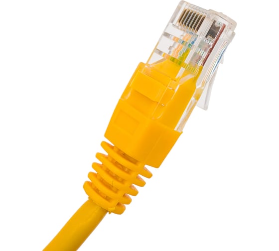 Патч-корд кабель Filum u/utp 5e кат, 2м 26awg(7x0,16 мм), чистая медь, pvc, жёлтый FL-U5-C-2M-Y