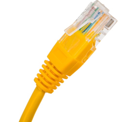 Патч-корд кабель Filum u/utp 5e кат, 2м 26awg(7x0,16 мм), чистая медь, pvc, жёлтый FL-U5-C-2M-Y