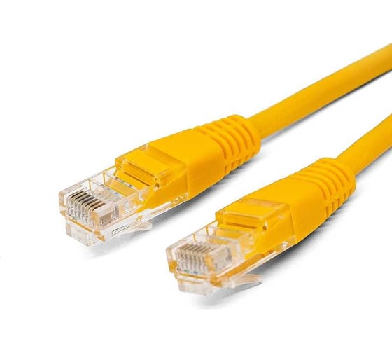 Патч-корд кабель Filum u/utp 5e кат, 5м 26awg(7x0,16 мм), омедненный алюминий (cca), pvc, жёлтый FL-U5-5M-Y 1