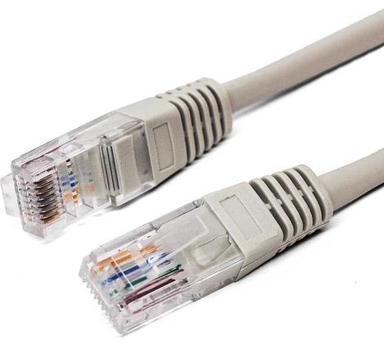 Патч-корд кабель Filum u/utp 5e кат, 5м 26awg(7x0,16 мм), омедненный алюминий (cca), pvc, серый FL-U5-5M 1