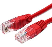 Патч-корд кабель Filum u/utp 5e кат, 5м 26awg(7x0,16 мм), омедненный алюминий (cca), pvc, красный FL-U5-5M-R