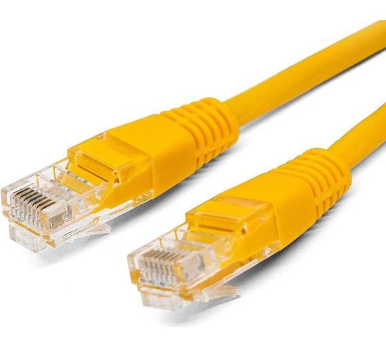 Патч-корд кабель Filum u/utp 5e кат, 5м 26awg(7x0,16 мм), чистая медь, pvc, жёлтый FL-U5-C-5M-Y 1