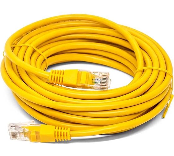 Патч-корд кабель Filum u/utp 5e кат, 7,5м 26awg(7x0,16 мм), омедненный алюминий (cca), pvc, жёлтый FL-U5-7,5M-Y