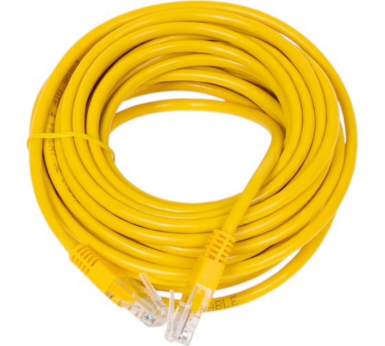 Патч-корд кабель Filum u/utp 5e кат, 7,5м 26awg(7x0,16 мм), омедненный алюминий (cca), pvc, жёлтый FL-U5-7,5M-Y