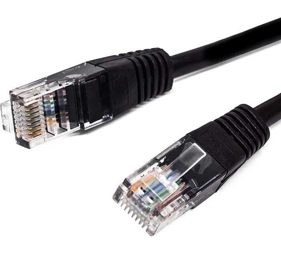 Патч-корд кабель Filum u/utp 5e кат, 5м 26awg(7x0,16 мм), омедненный алюминий (cca), pvc, чёрный FL-U5-5M-BK